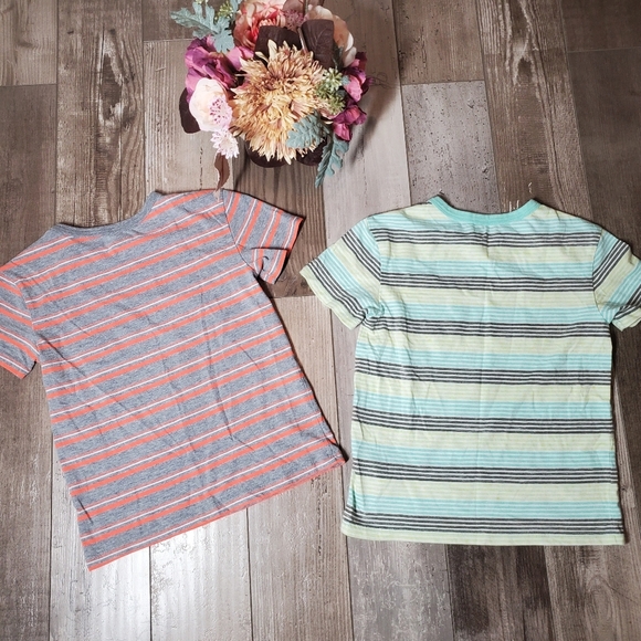 Cat & Jack 2 Pc Striped Short Sleeve Pocket T-Shirt Bundle Boys Size XS 4/5 EUC - Picture 7 of 13